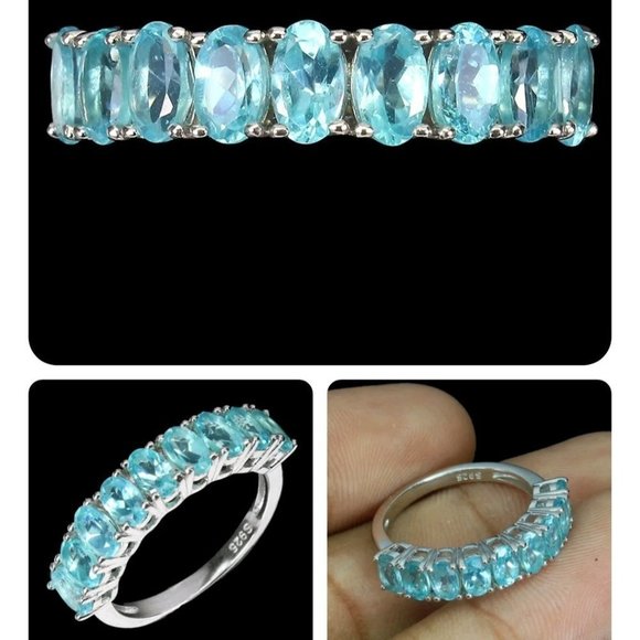 Apatite Ring, Anniversary Ring, Promise Ring, Gemstone Ring, Birthstone Ring - Picture 4 of 6